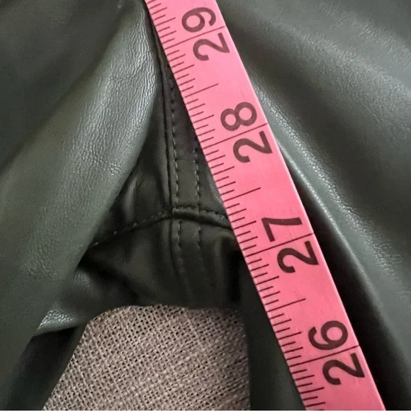 Joe’s jeans Faux leather wide leg high waist ankle jeans pants 31 Hunter Green - Picture 12 of 12